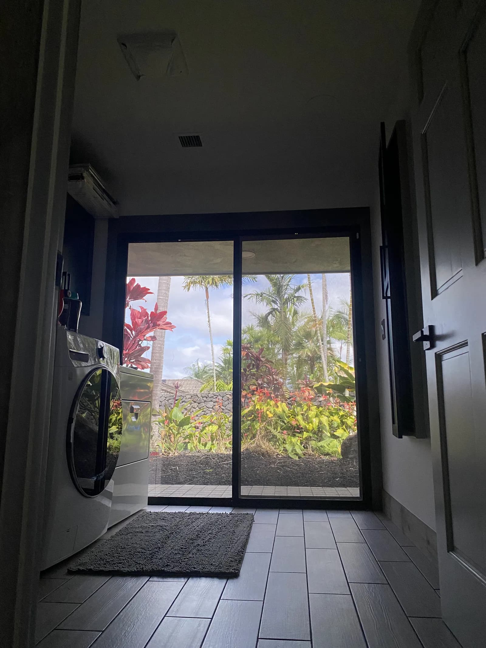 Installer applying residential window film on location